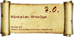 Hintalan Orsolya névjegykártya